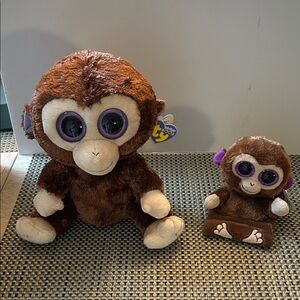 NWT! TY Coconuts Plush Monkey & Phone holder